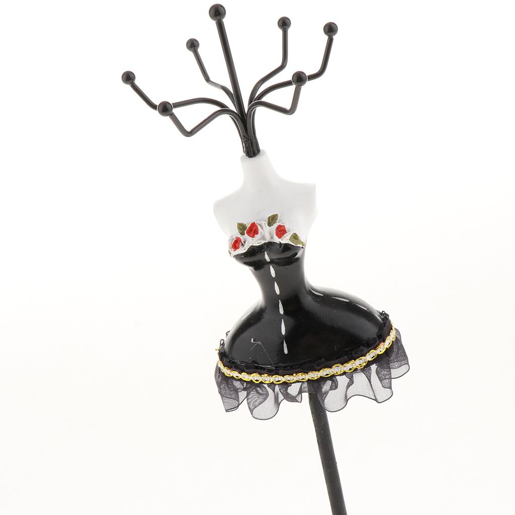 Jewelry Display Stand Rack Holder Shelf Resin Female Model Decor Black