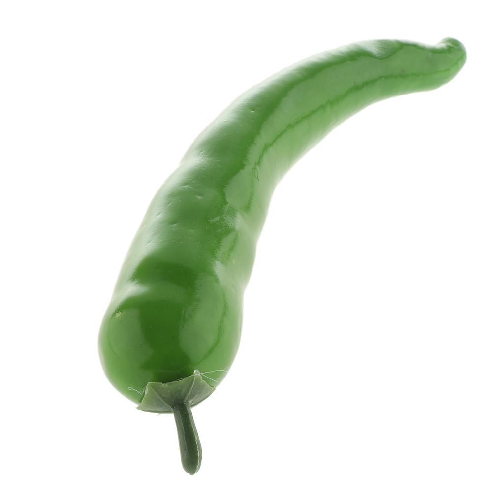 Artificial Lifelike Fake Food Green Chilli