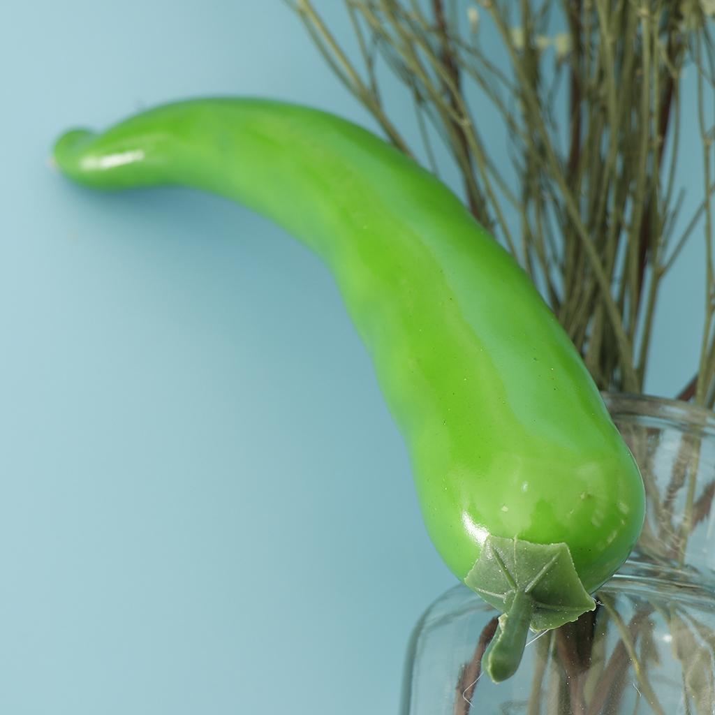 Artificial Lifelike Fake Food Green Chilli
