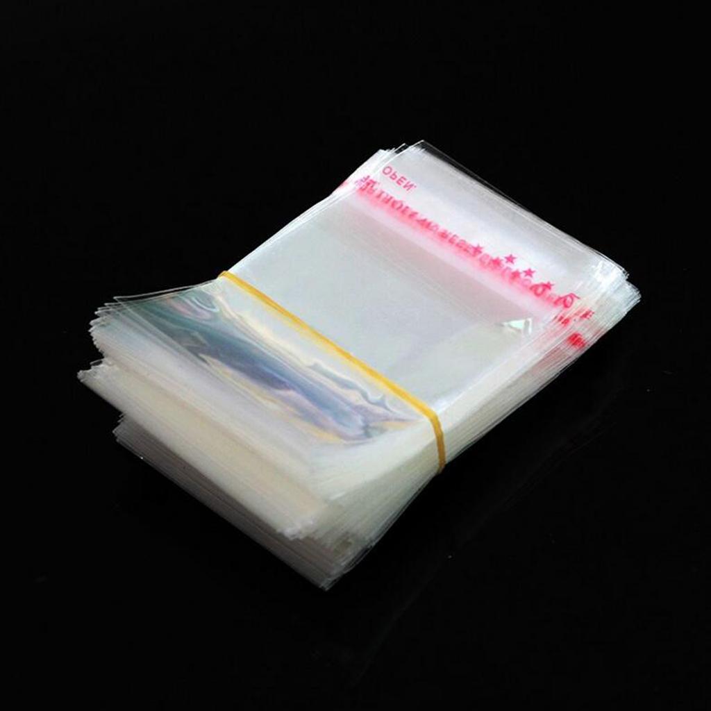 200pcs Transparent Opp Bag Plastic Bags Self Adhesive Seal 6x8cm