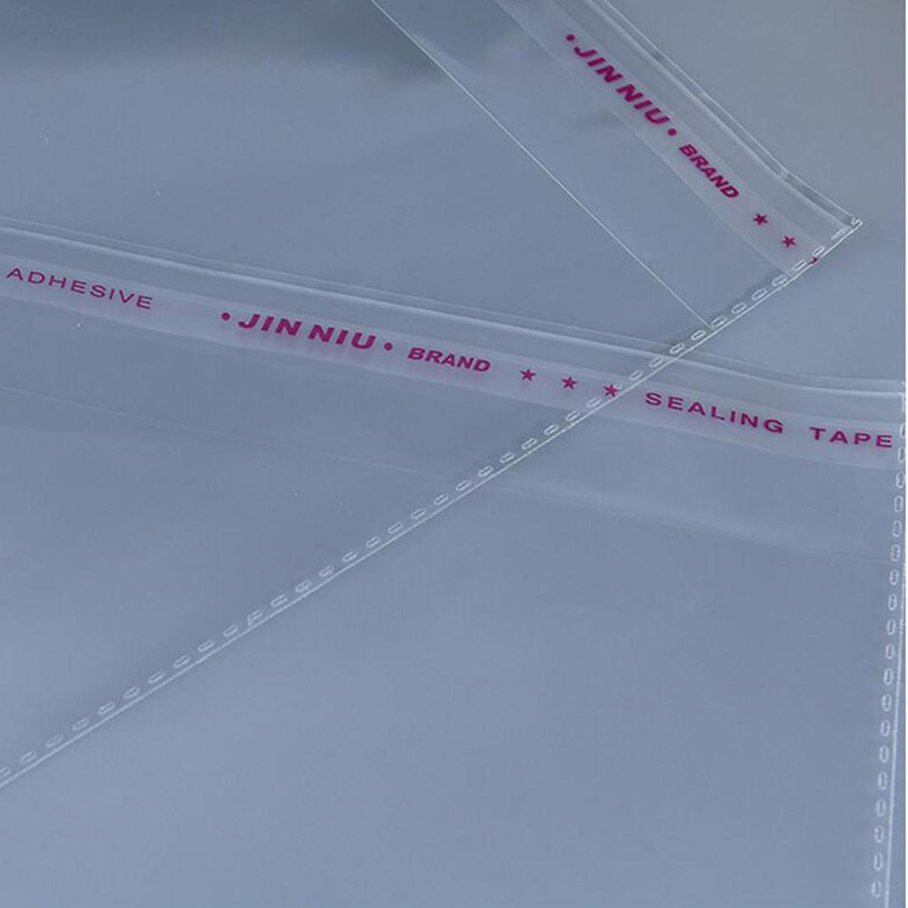 200pcs Transparent Opp Bag Plastic Bags Self Adhesive Seal 10x20cm