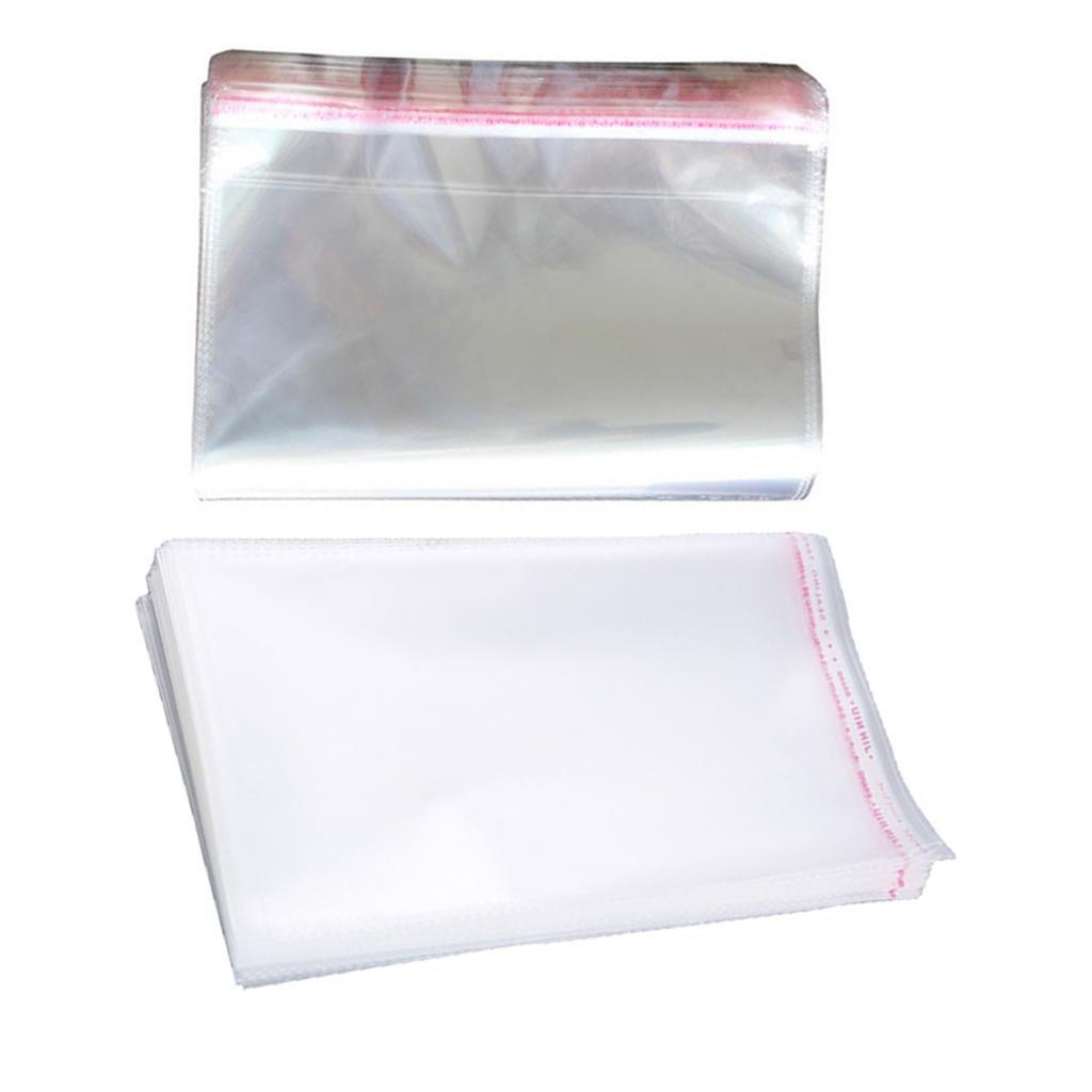 100pcs Transparent Opp Bag Plastic Bags Self Adhesive Seal 15x35cm