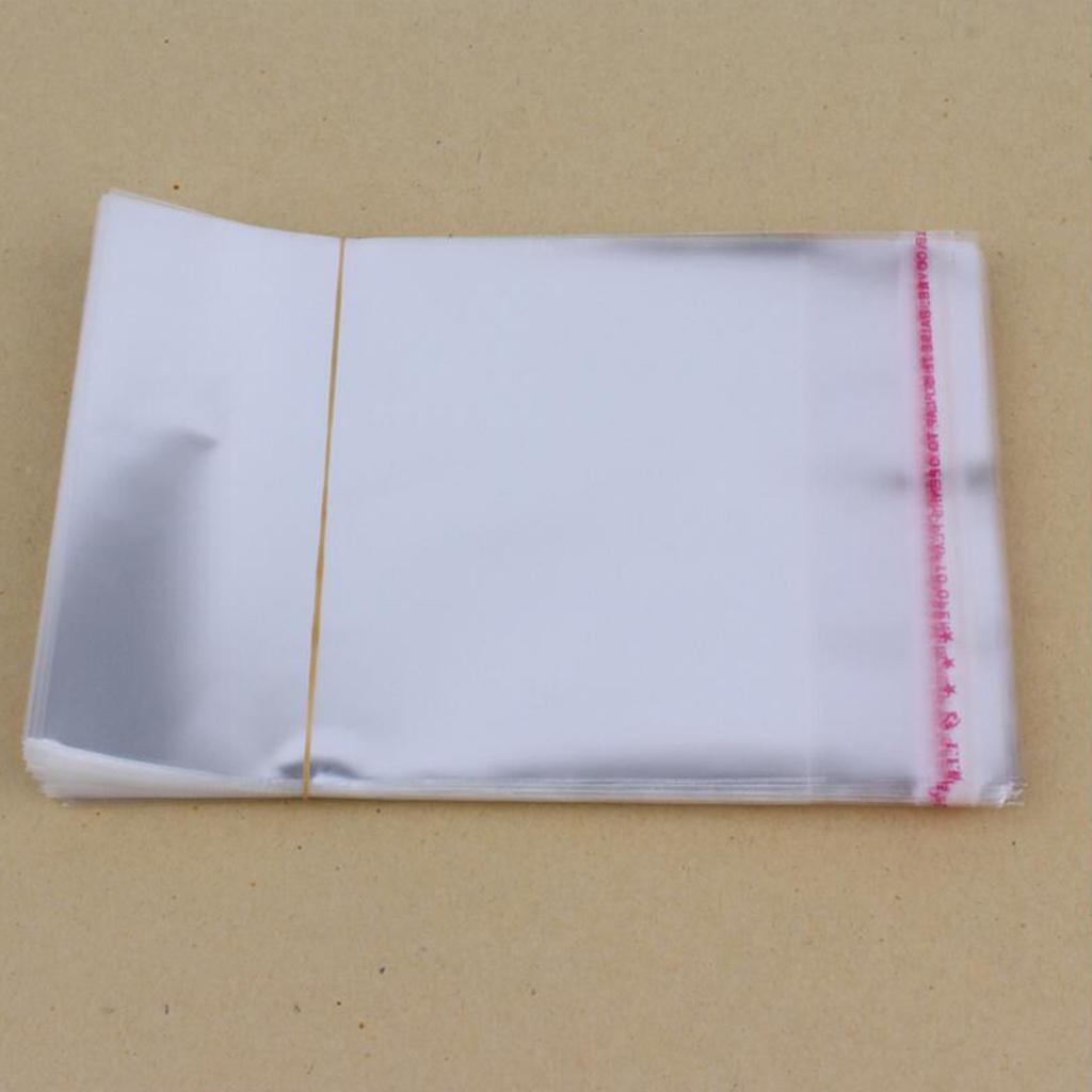 100pcs Transparent Opp Bag Plastic Bags Self Adhesive Seal 15x35cm