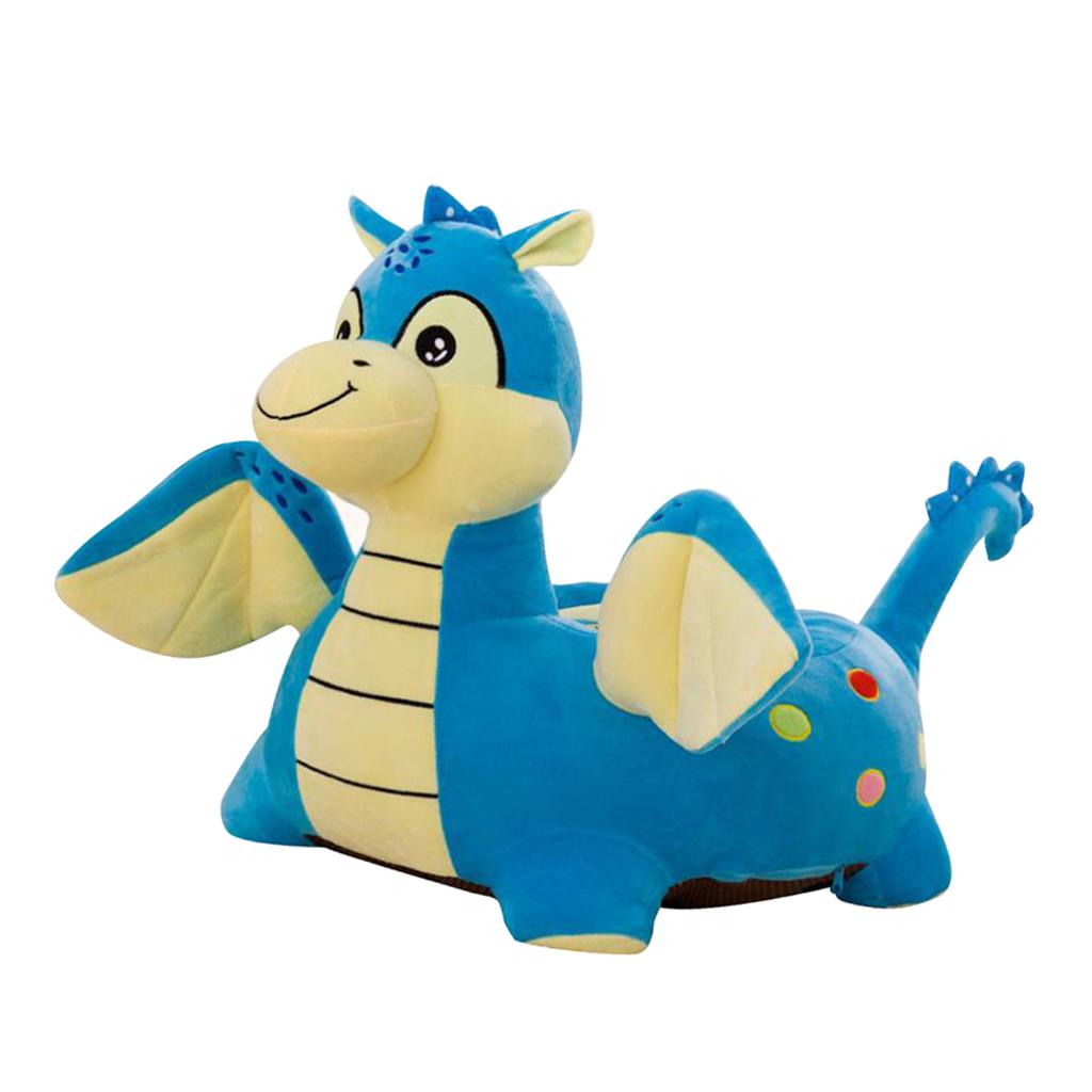 Cartoon Animal Kids Seat Sofa Cover Baby Chair Bean Bag Fly Dragon(Blue)