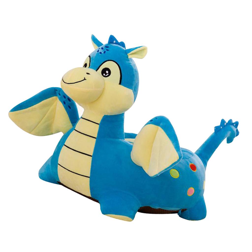 Cartoon Animal Kids Seat Sofa Cover Baby Chair Bean Bag Fly Dragon(Blue)