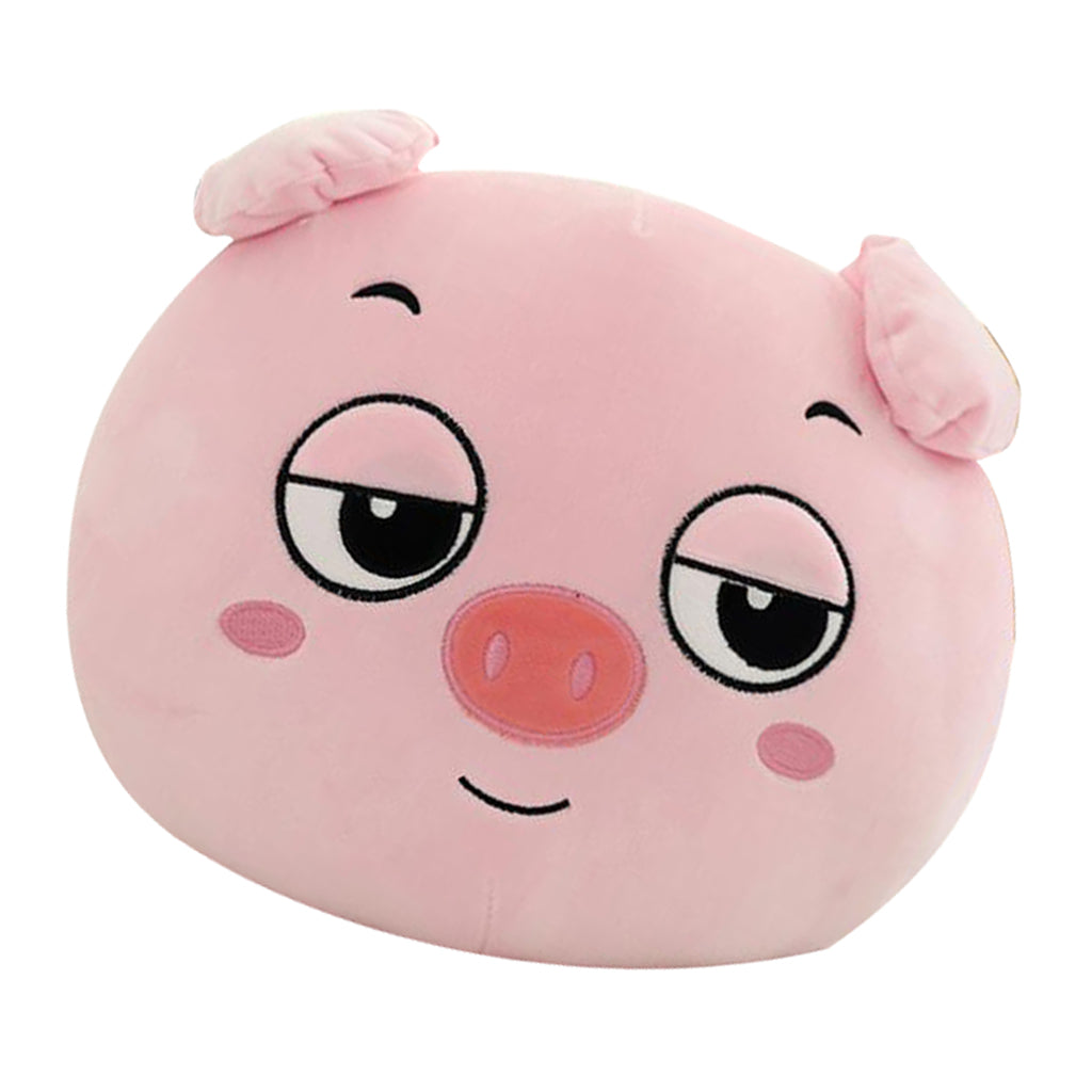 Cartoon Animal Head Shape Cushion Pillow Hand Warmer Pig A