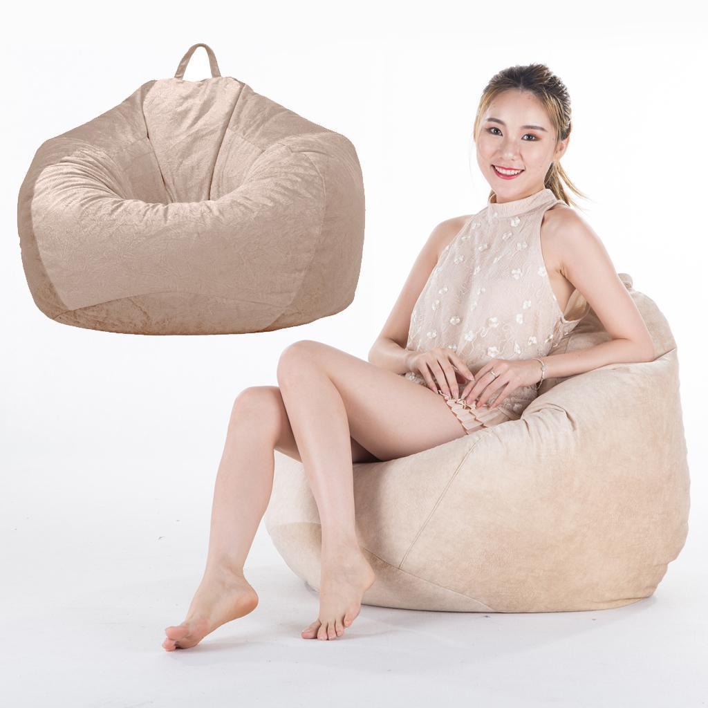Audlt Teen Size Bean Bag Chair Cover Bedding Toy Storage Light Brown