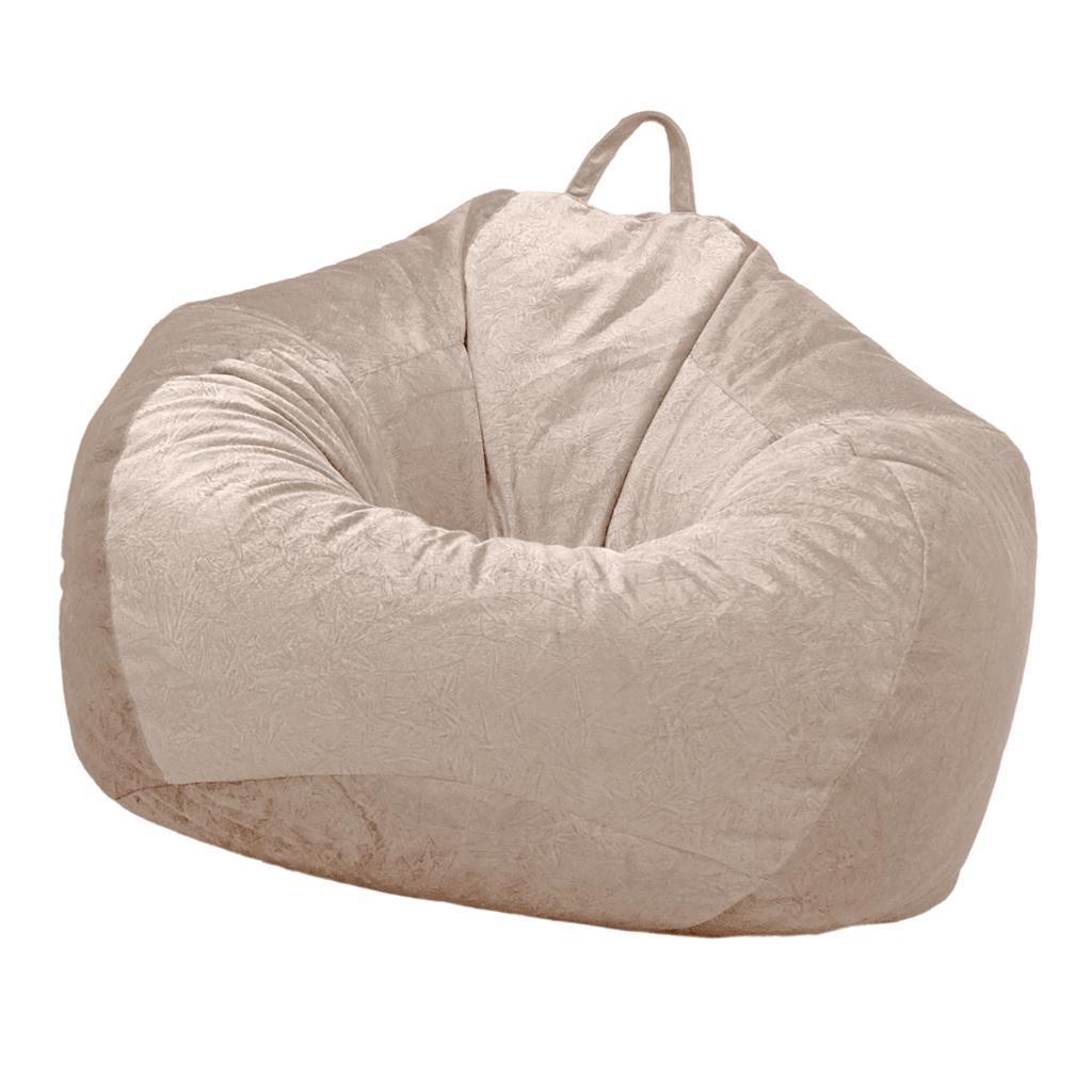 Audlt Teen Size Bean Bag Chair Cover Bedding Toy Storage Light Brown