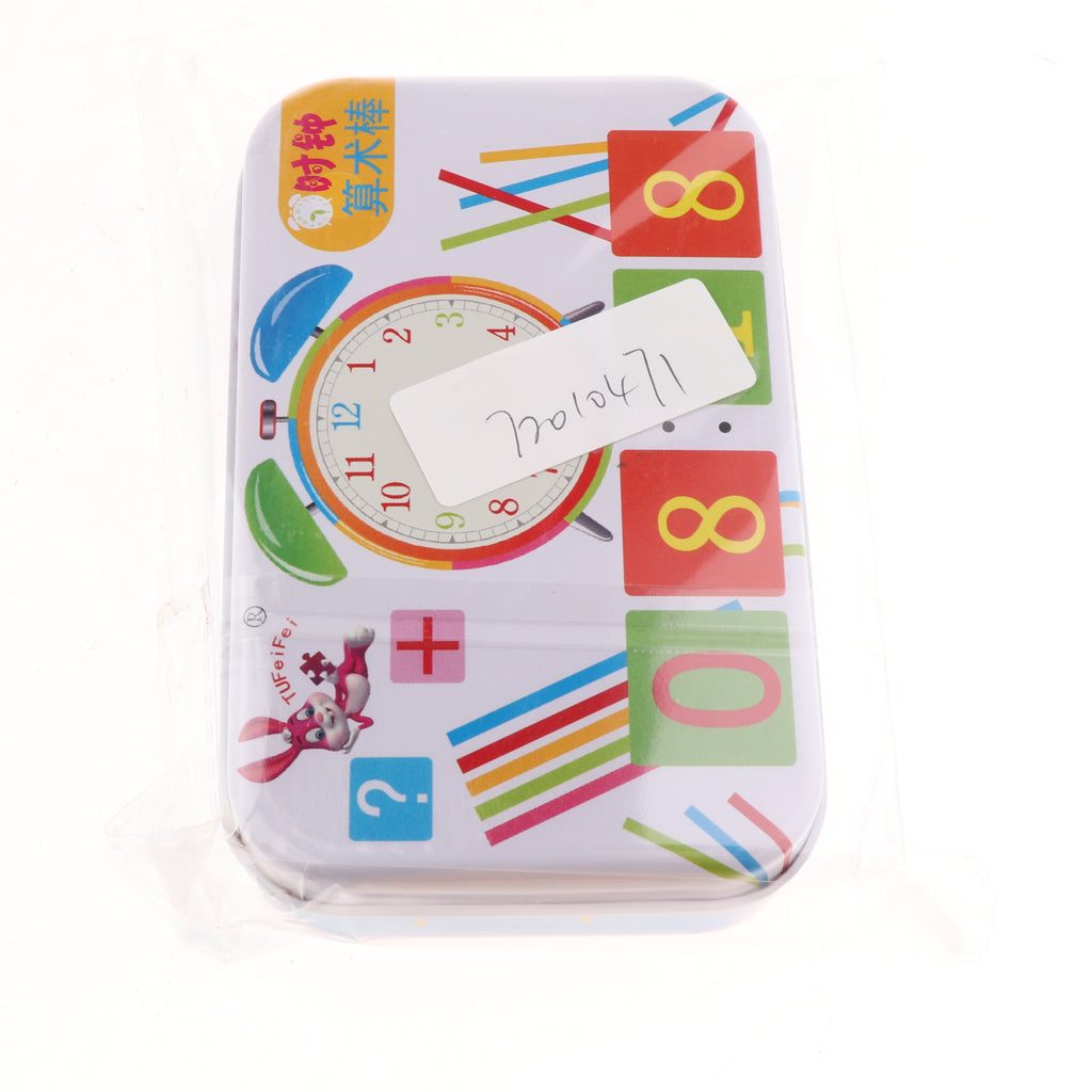 Math Calculation Children Counting Stick in Tin Box Preschool Learning Toys