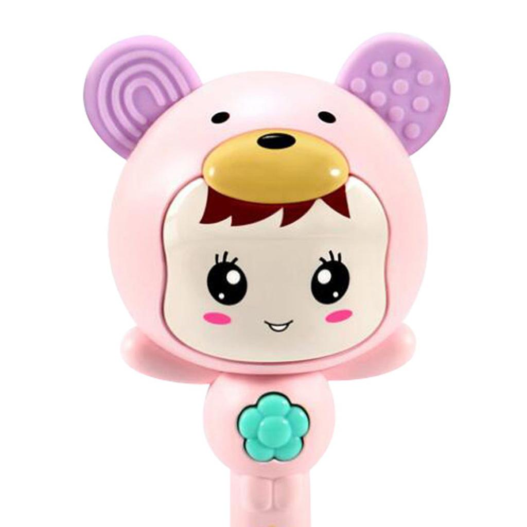 Baby Hand Bell Sand Hammer Toy Baby Music Rhythm Rolling Sticks Toys Pink