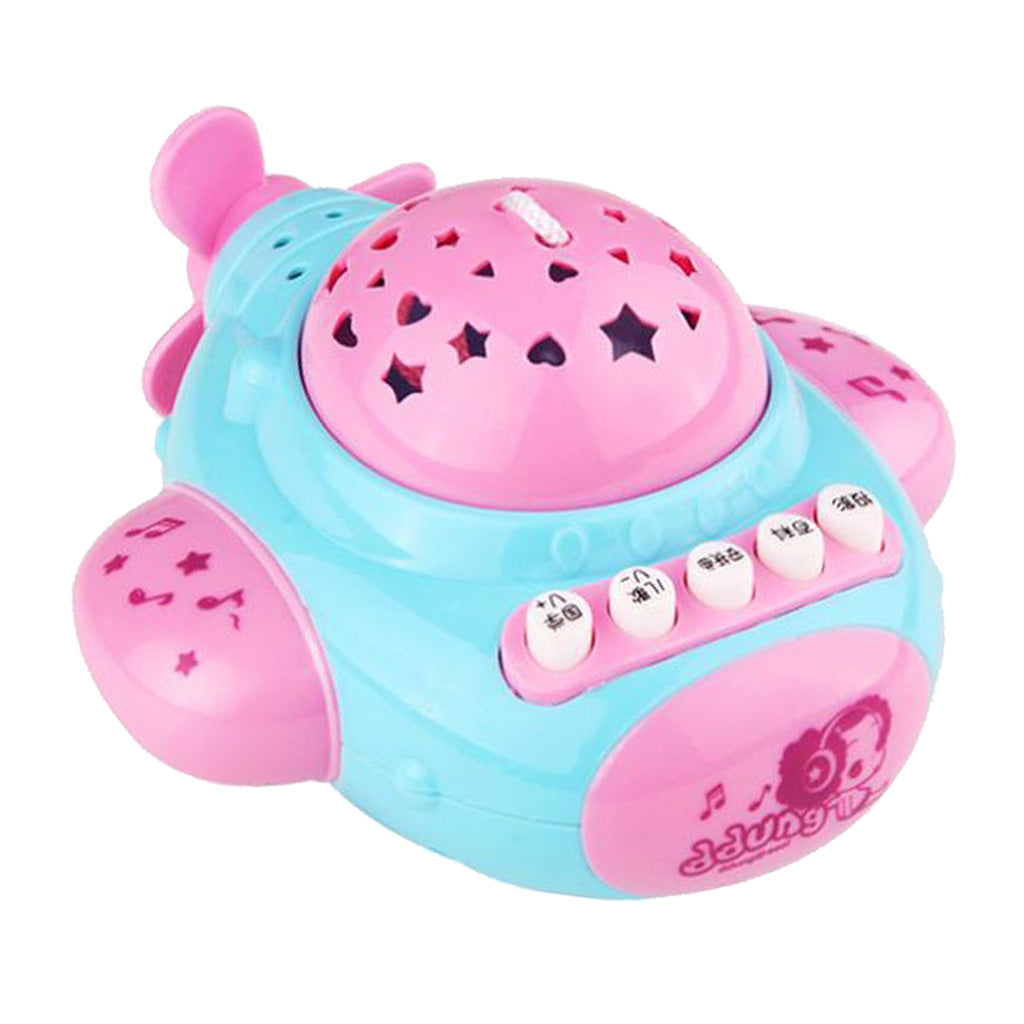 Small Plane Projection Musical Story Machine Baby Early Educational Toy Blue