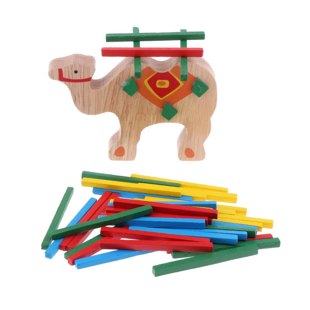 Wooden Stick Stacking Balance Beam Wooden Puzzle Building Blocks Camel