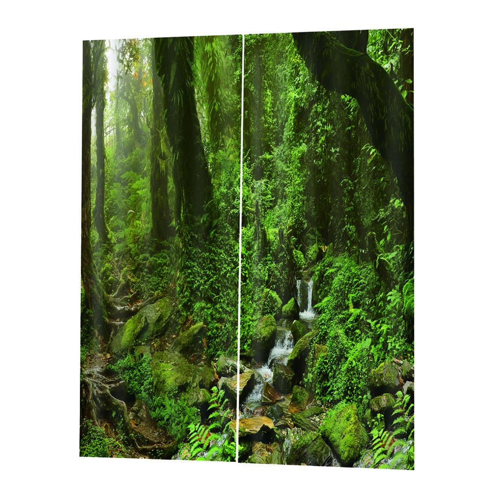 Digital Printing 3D Window Curtains for Living Bedroom 140x100cm -Forest