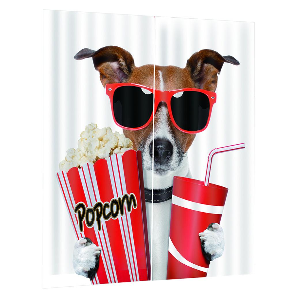 Cute Dog Digital Printing Thermal Insulated 3D Curtains Vine 150x166cm