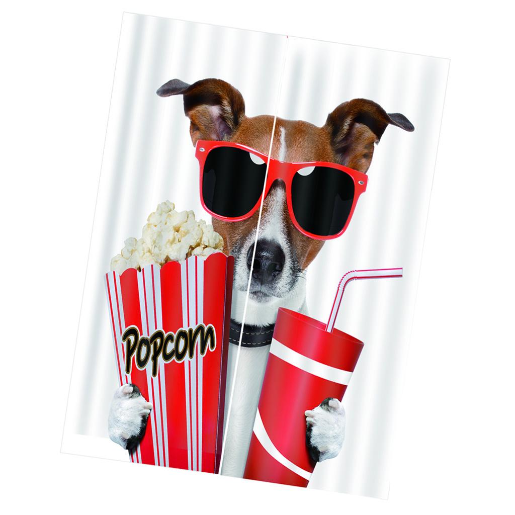 Cute Dog Digital Printing Thermal Insulated 3D Curtains Vine 150x166cm