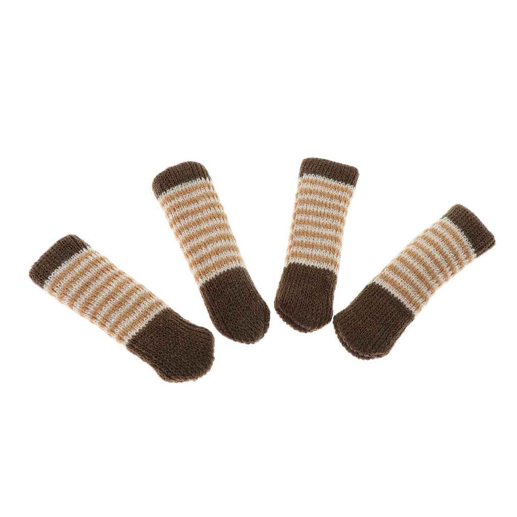 Furniture and Hardwood Floor Protector for 4 Four-Leg Chair Brownish White