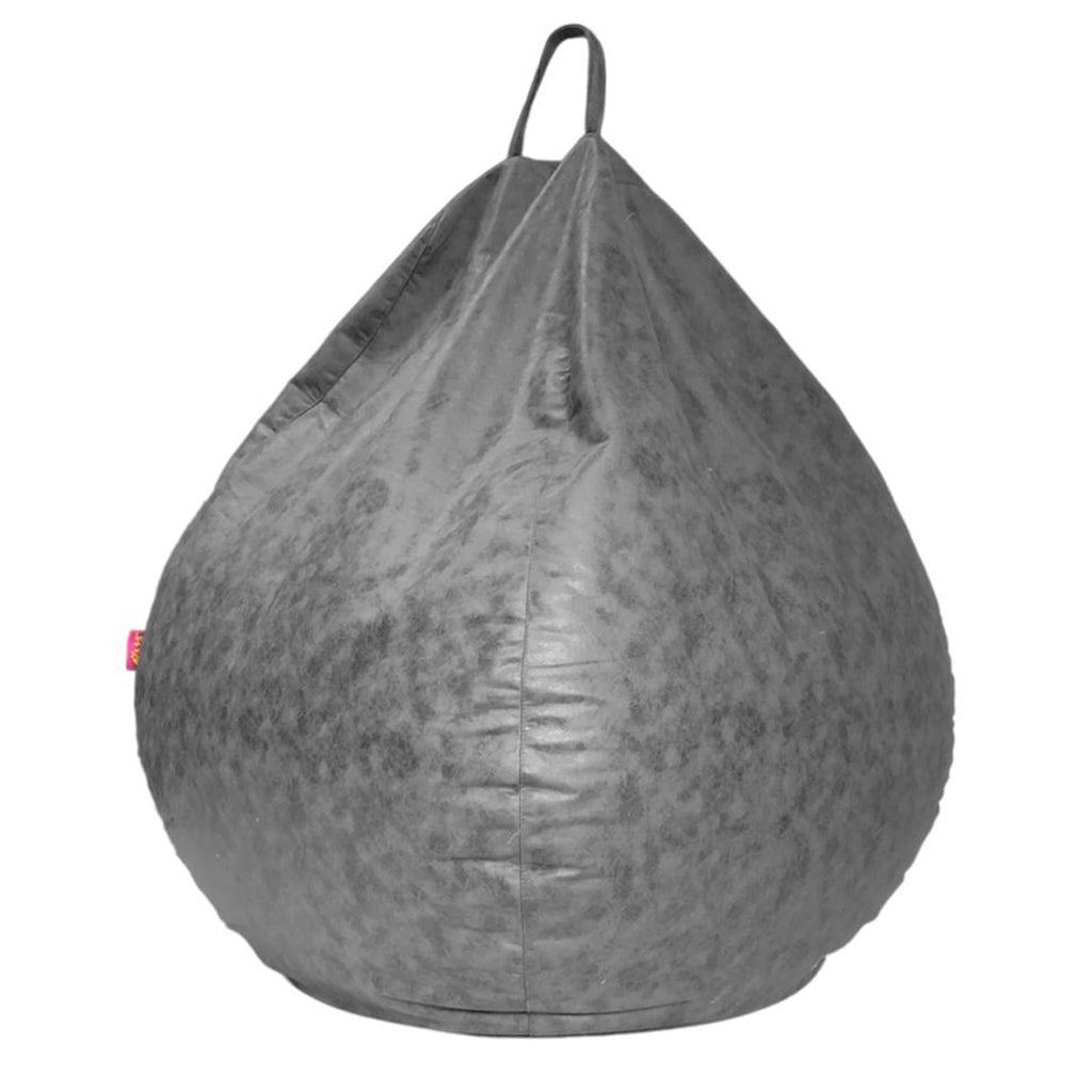 Kids Stuffed Animal Storage Bean Bag Leathaire Beanbag Couch Cover Gray_M