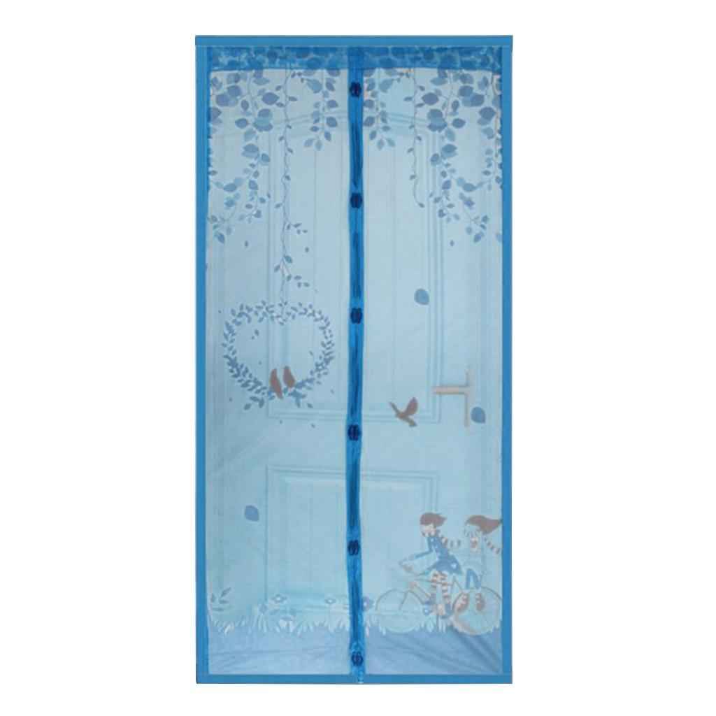 Anti-Bugs Magnetic Mesh Door Curtain with Full Frame Hook&Loop 100x210CM