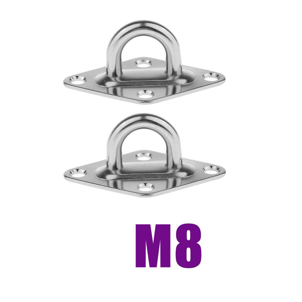 4xStainless Steel Pad Eye Diamond M8