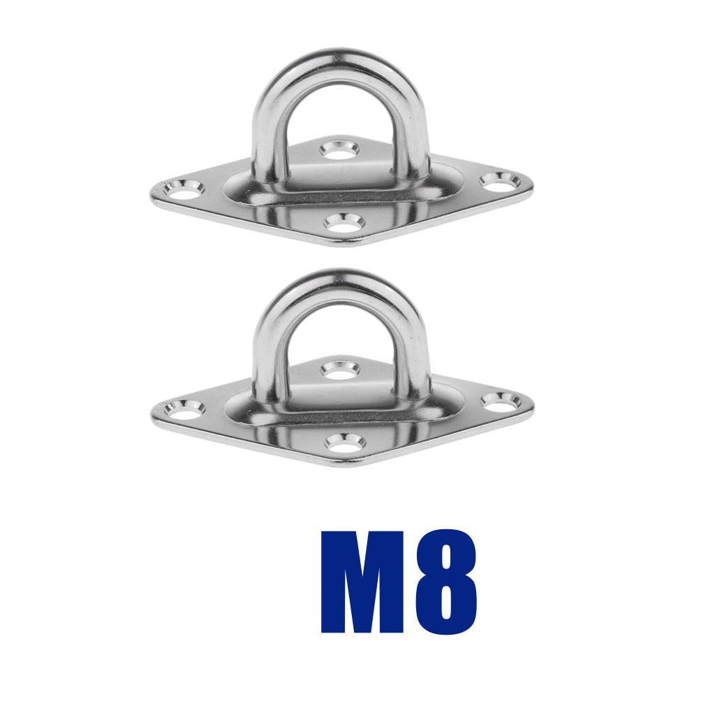 4xStainless Steel Pad Eye Diamond M8