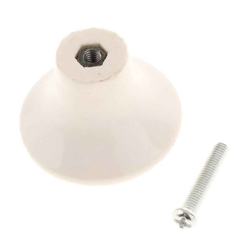 Round Trumpet Ceramic Animal Knob Door Closet Drawer Furniture Pull Handle E