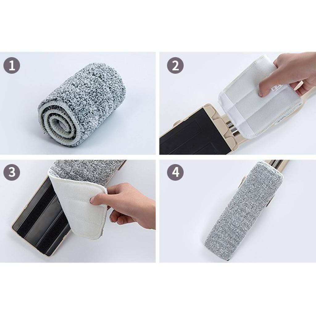 2xReplacement Flat Mop Pad Kitchen Bathroom Floor Duster Cleaning Cloth 4pcs