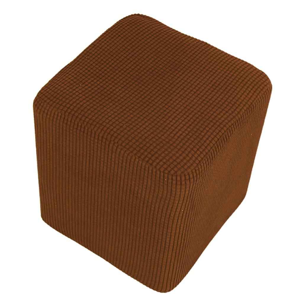 Foot Stool Slipcover Stretch Ottoman Rectangle Footstool Cover Coffee