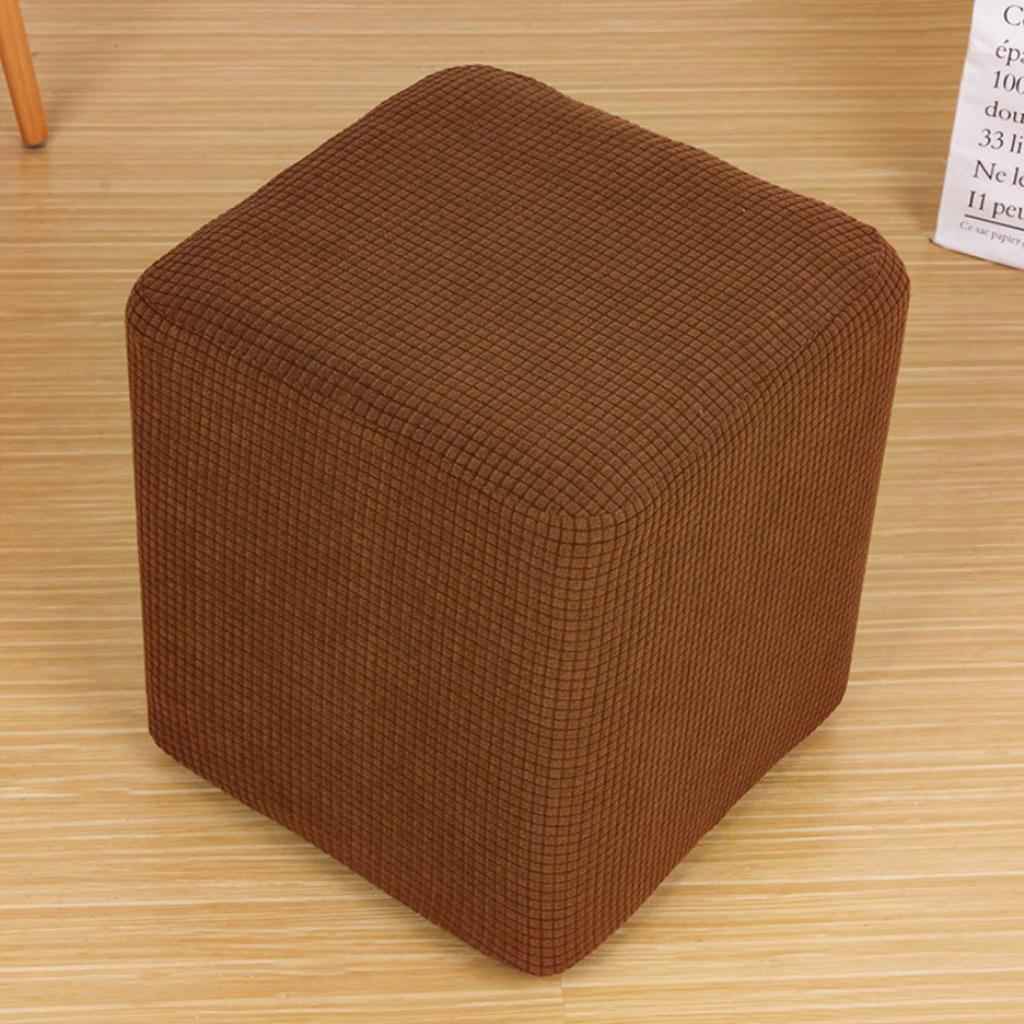 Foot Stool Slipcover Stretch Ottoman Rectangle Footstool Cover Coffee