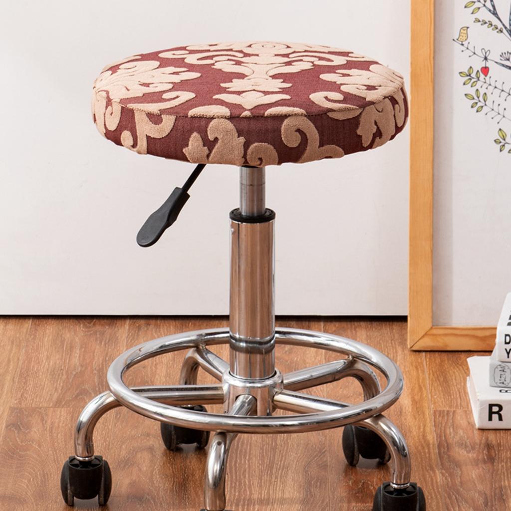 3xStool Cover Round Bar Cafe Stool Seat Protector Stool Seat Cushion Brick-red