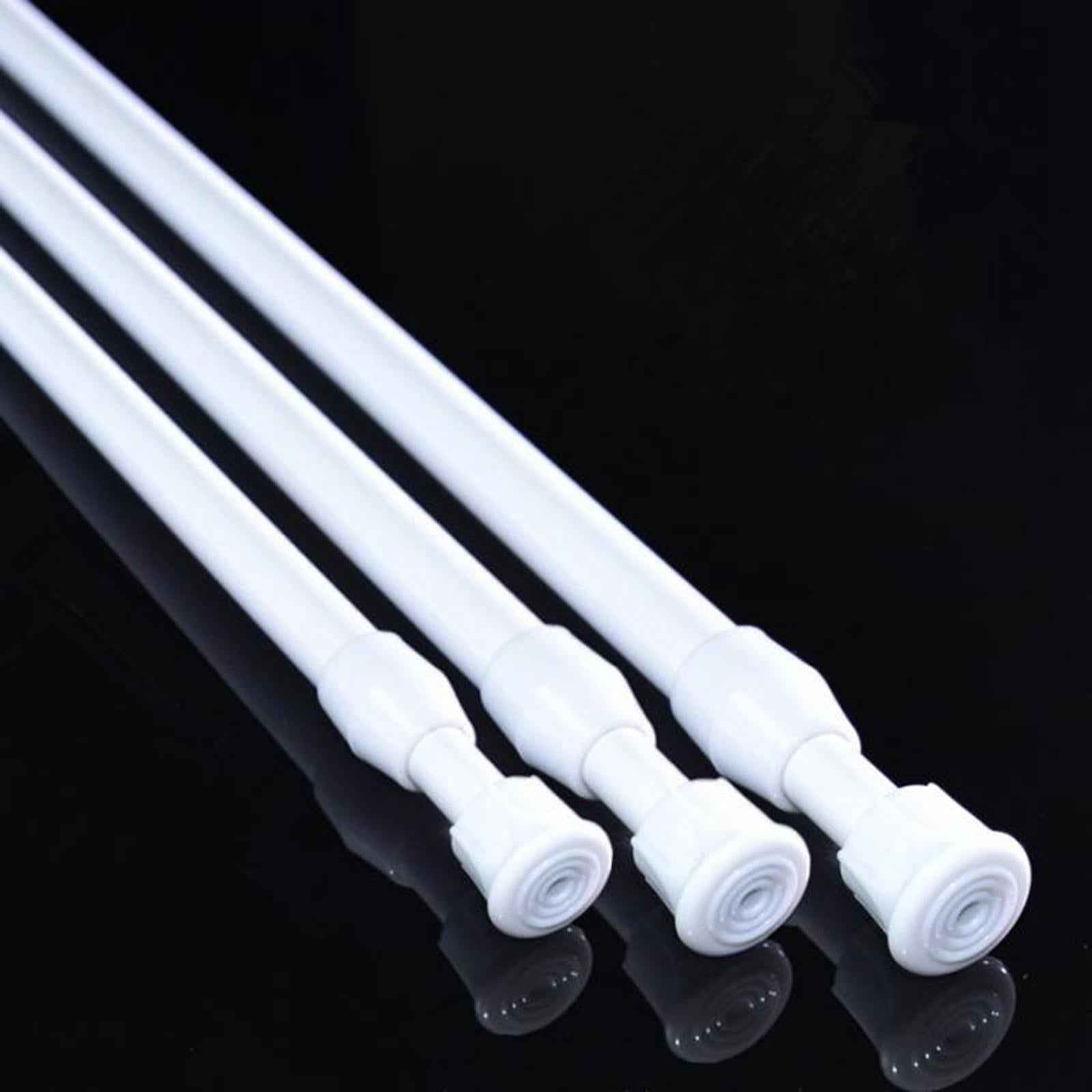 Telescoping Curtain Rods Metal Pole for Cupboard Utensils Cabinet White 30-50cm