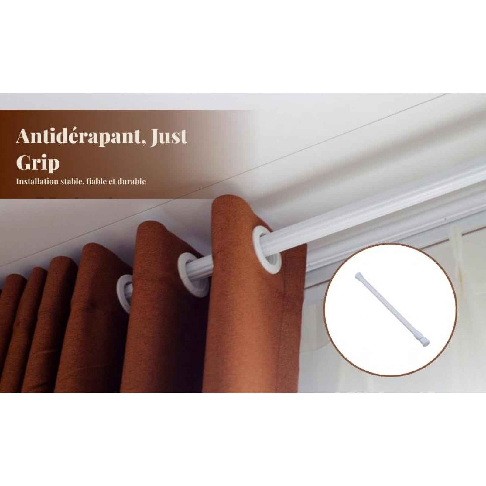 Telescoping Curtain Rods Metal Pole for Cupboard Utensils Cabinet White 40-70cm
