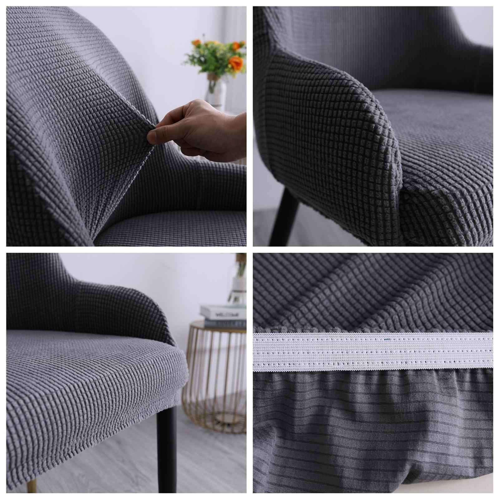 1pc Wing Back Dining Chair Cover Reusable Protector Seat Covers for Decor gray