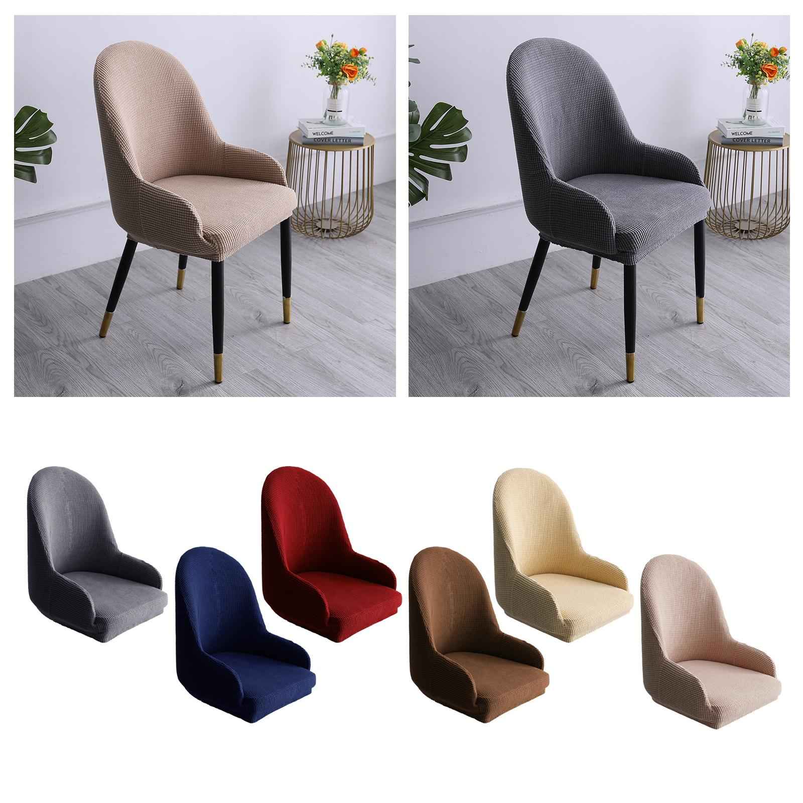 1pc Wing Back Dining Chair Cover Reusable Protector Seat Covers for Decor gray