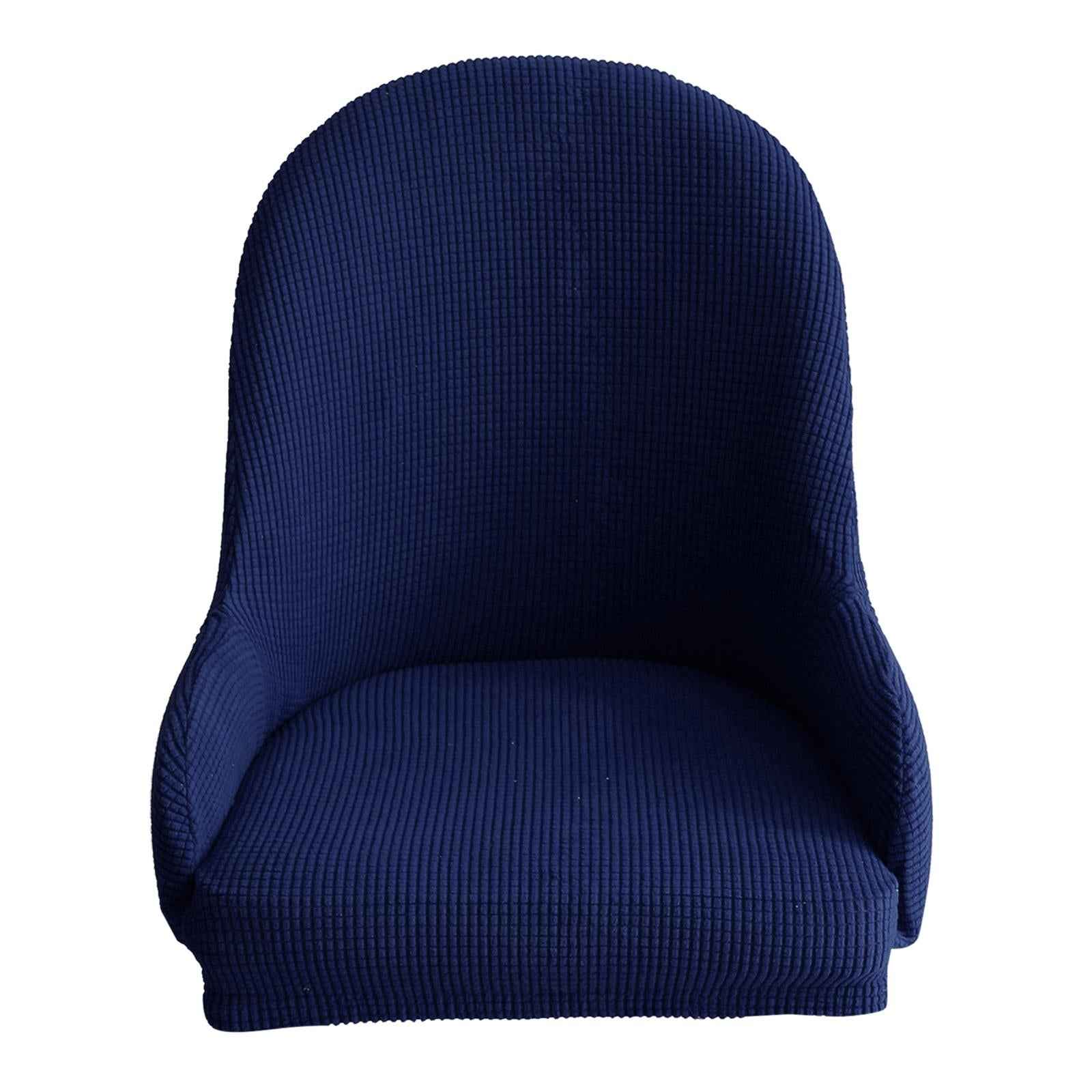 1pc Wing Back Dining Chair Cover Reusable Protector Seat Covers for Decor dark blue