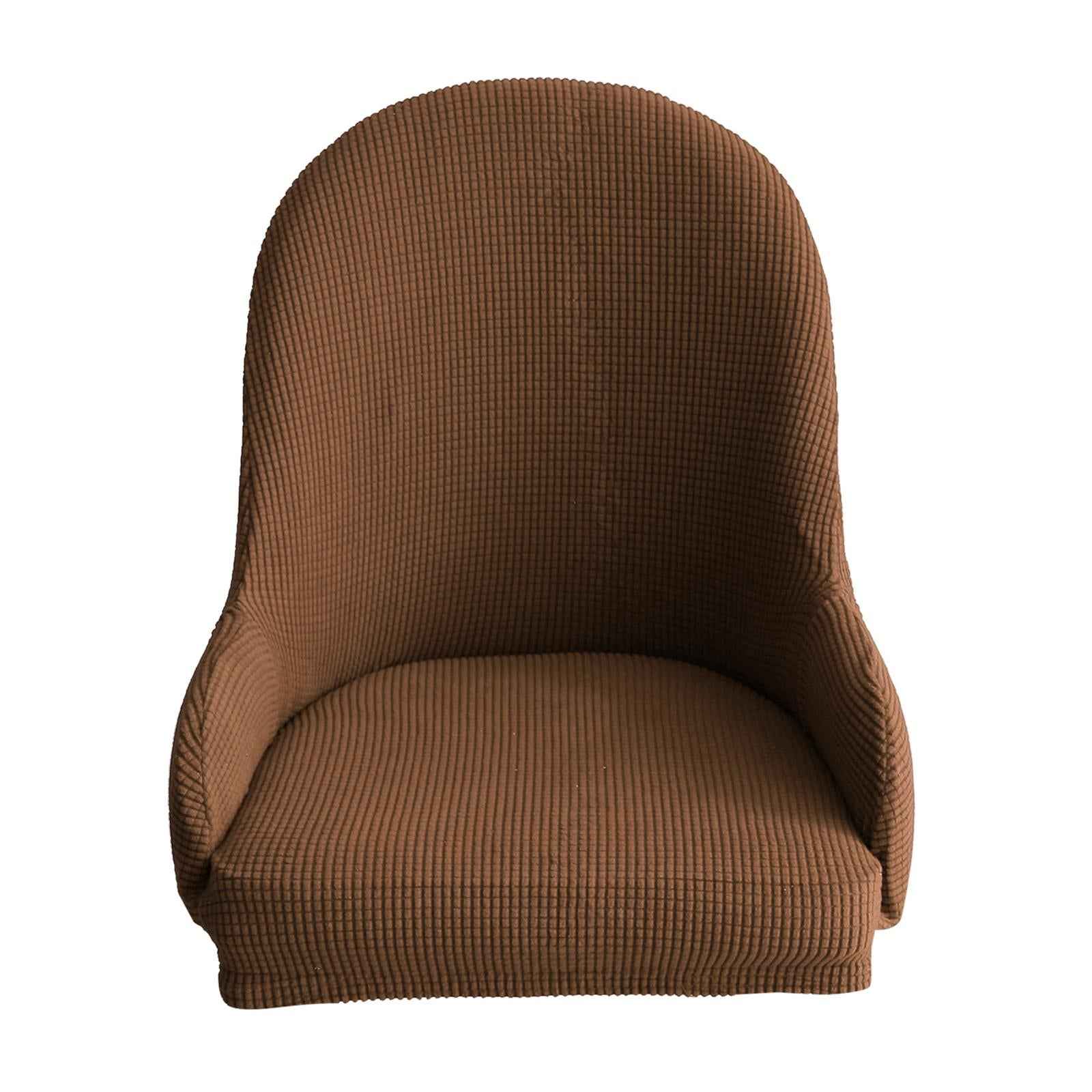 1pc Wing Back Dining Chair Cover Reusable Protector Seat Covers for Decor light coffee
