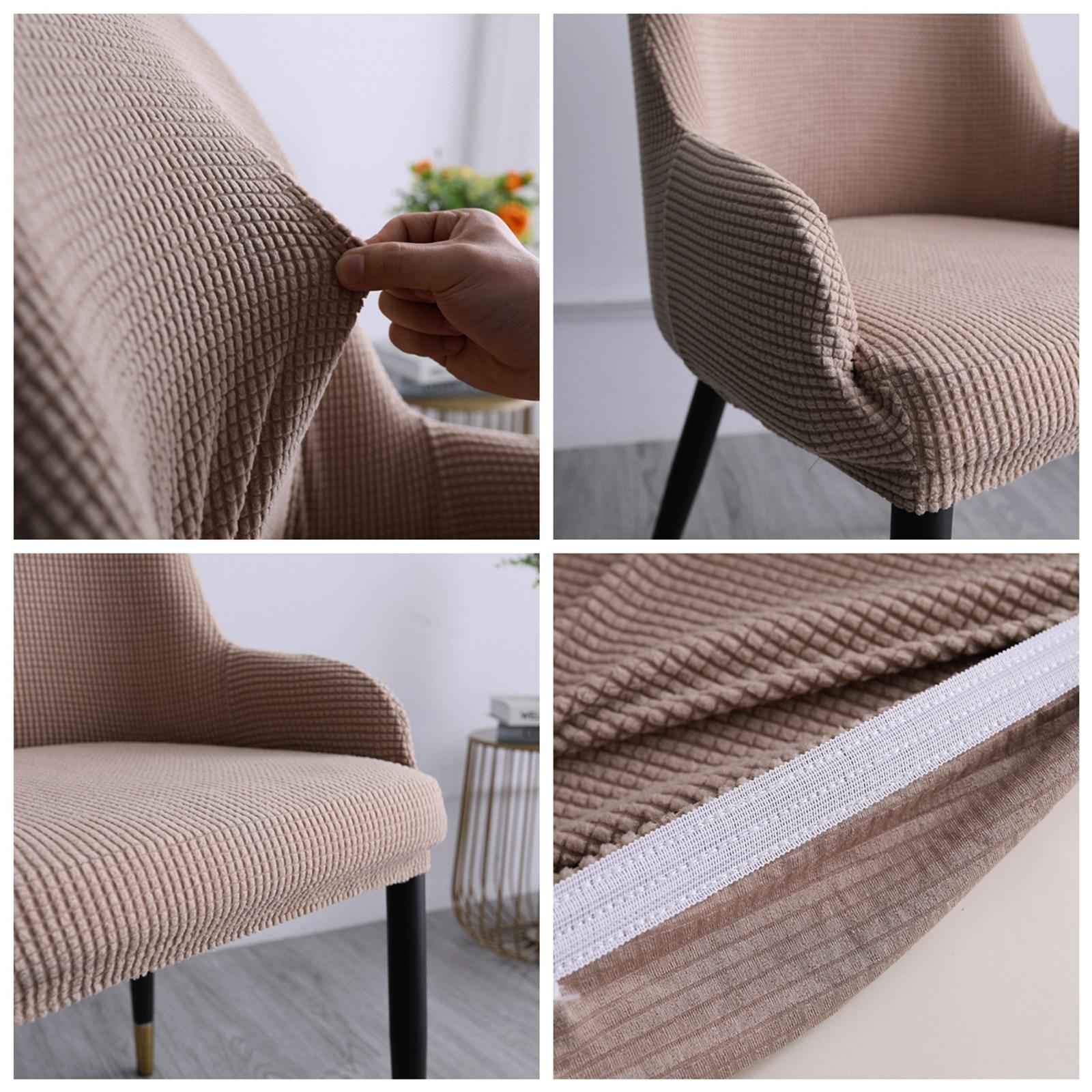 1pc Wing Back Dining Chair Cover Reusable Protector Seat Covers for Decor khaki
