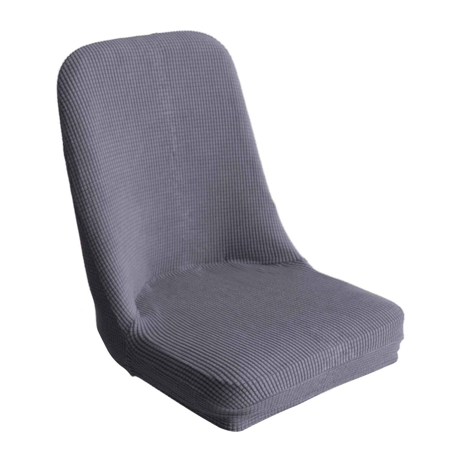 High Stretch Fabric Dining Chair Cover High Back Seat Slipcover Light Gray