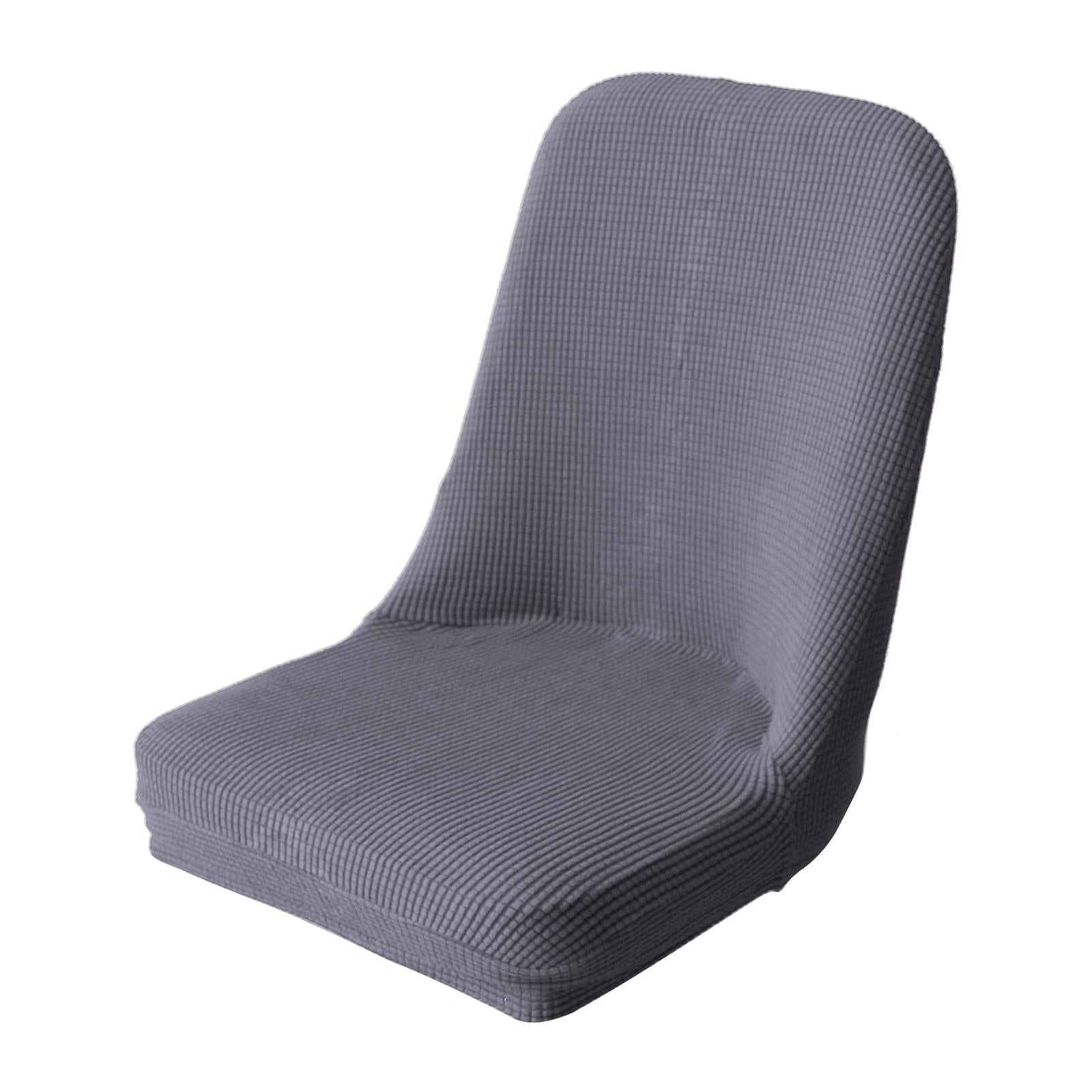 High Stretch Fabric Dining Chair Cover High Back Seat Slipcover Light Gray