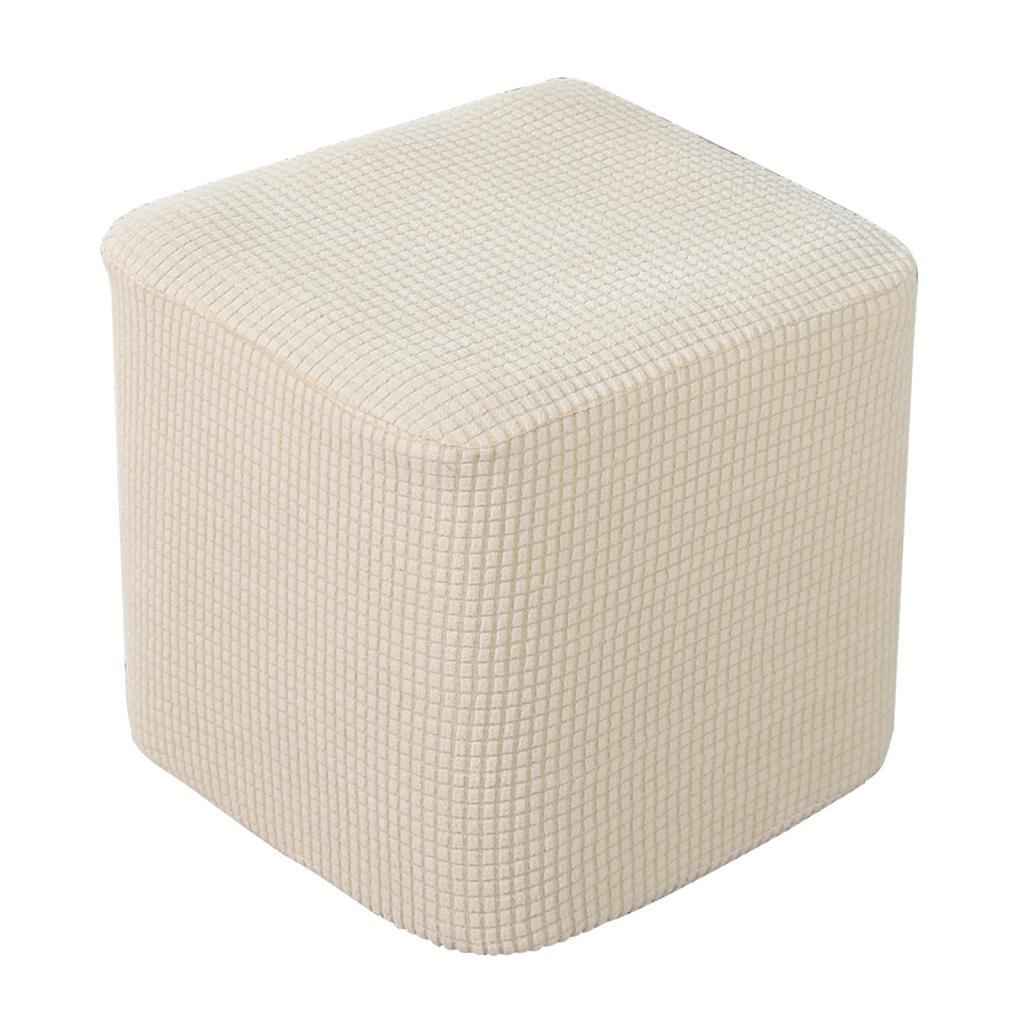 10"-13" Stretch Ottoman Slipcover Footstool Footrest Living Room Soft Cover beige
