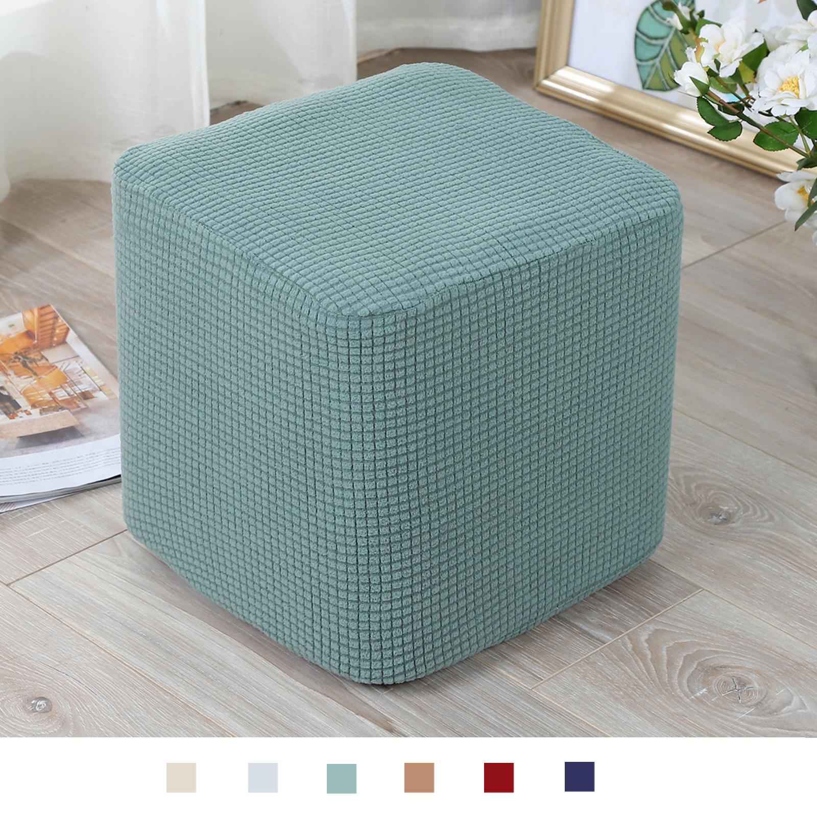 10"-13" Stretch Ottoman Slipcover Footstool Footrest Living Room Soft Cover beige
