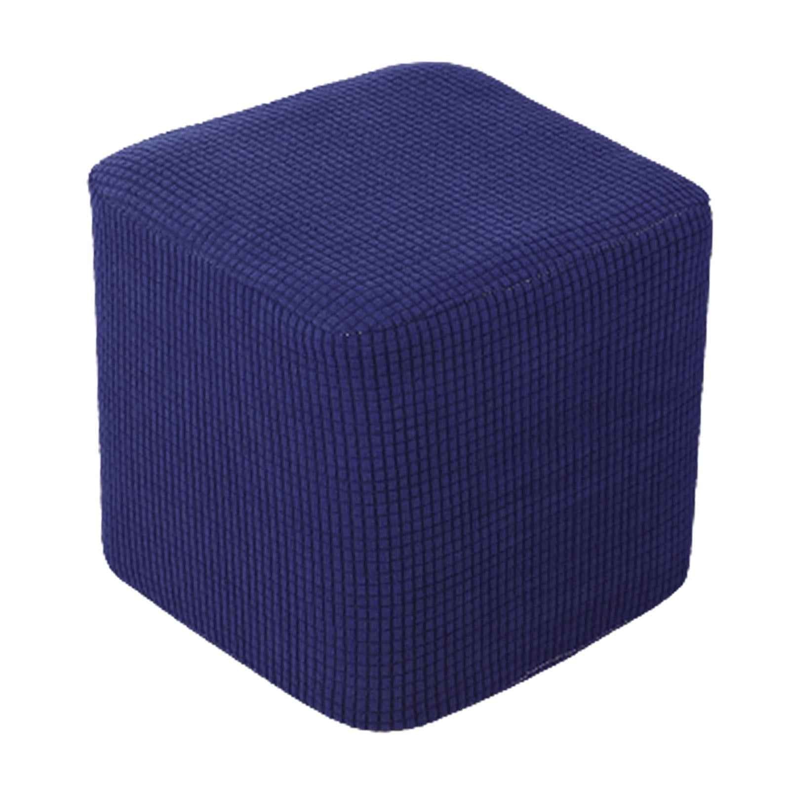 10"-13" Stretch Ottoman Slipcover Footstool Footrest Living Room Soft Cover dark blue