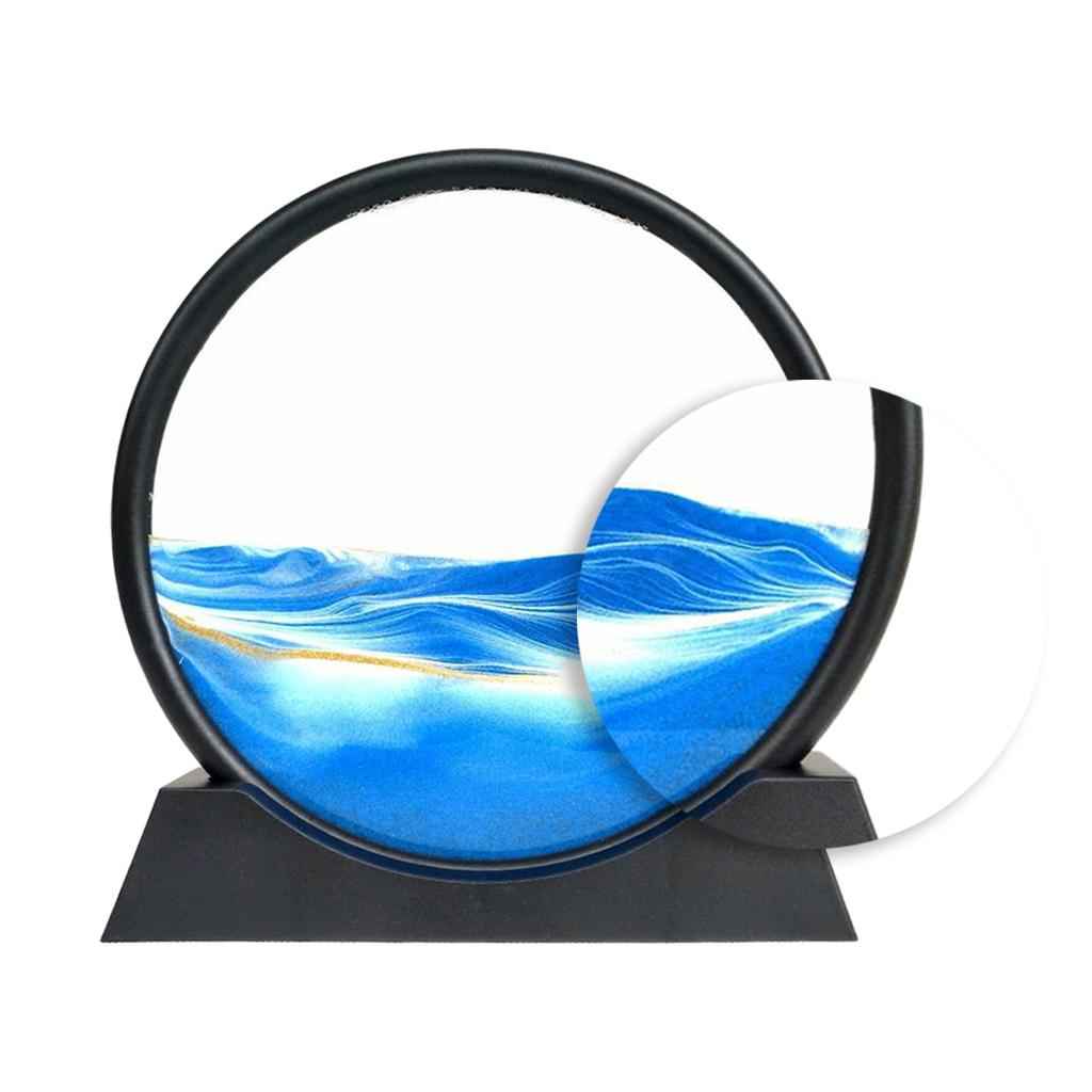 Moving Sands Art Picture 3D Dynamic Deep Sea Sand-scape 7in Blue