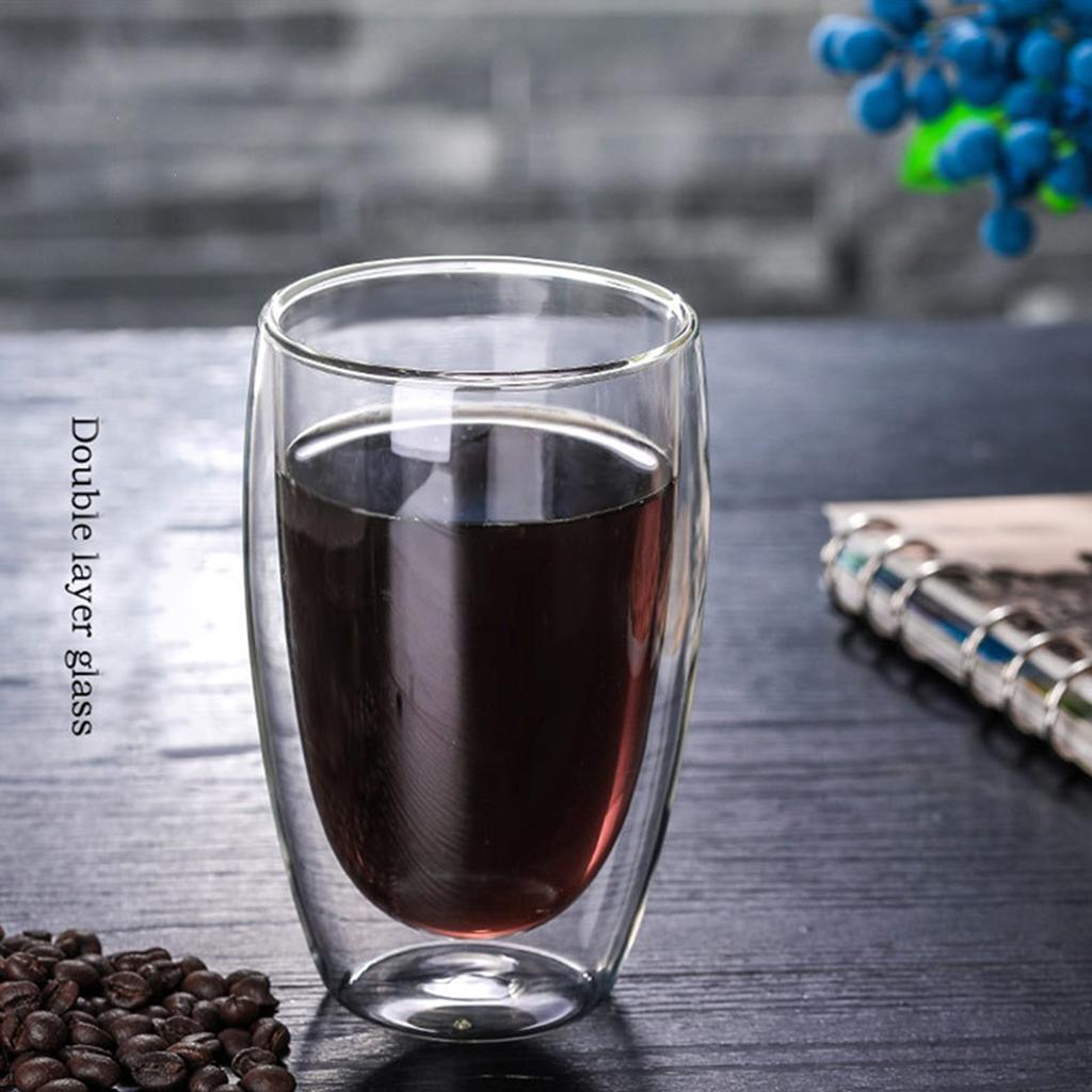 Clear Glass Milk Cup Tea Cup Coffee Cup Creative Double Layer Coffee Cups