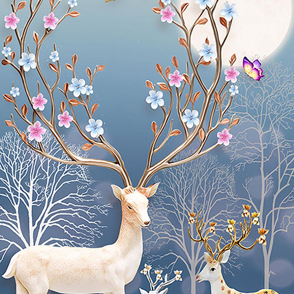 DIY Handcraft Diamond Painting Round Crystal Elk Embroidery Decor 50x70cm