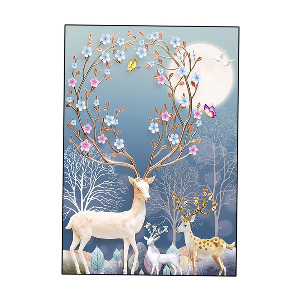 DIY Handcraft Diamond Painting Round Crystal Elk Embroidery Decor 70x100cm