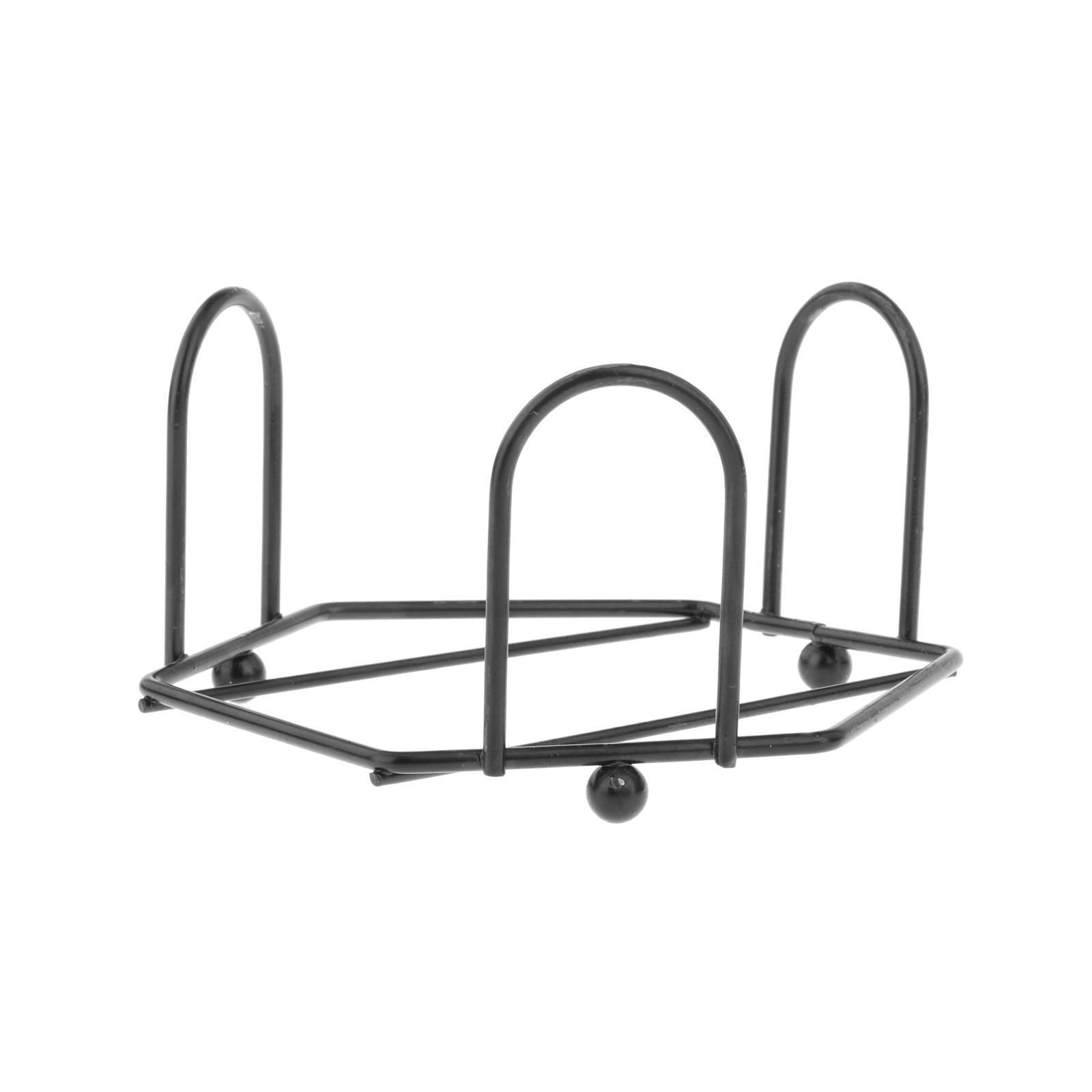 Cast Iron Coaster Holder Cup Mat Rack Kitchen Organizer Shelf Decoration 11.5x10.2x6.2cm