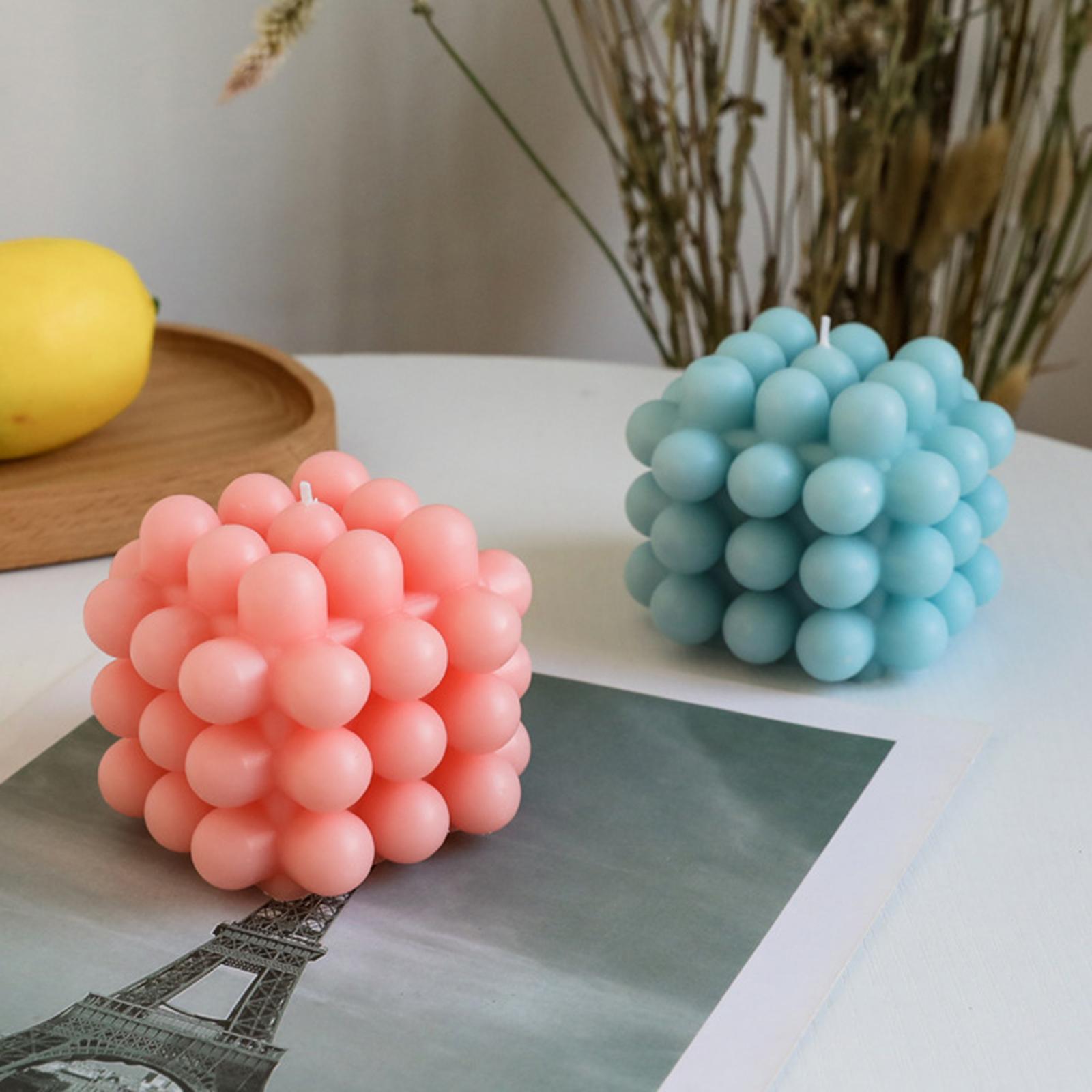 Bubble Candle Soy Wax Bubble Cube Candle Gift for Her Home Decor Blue