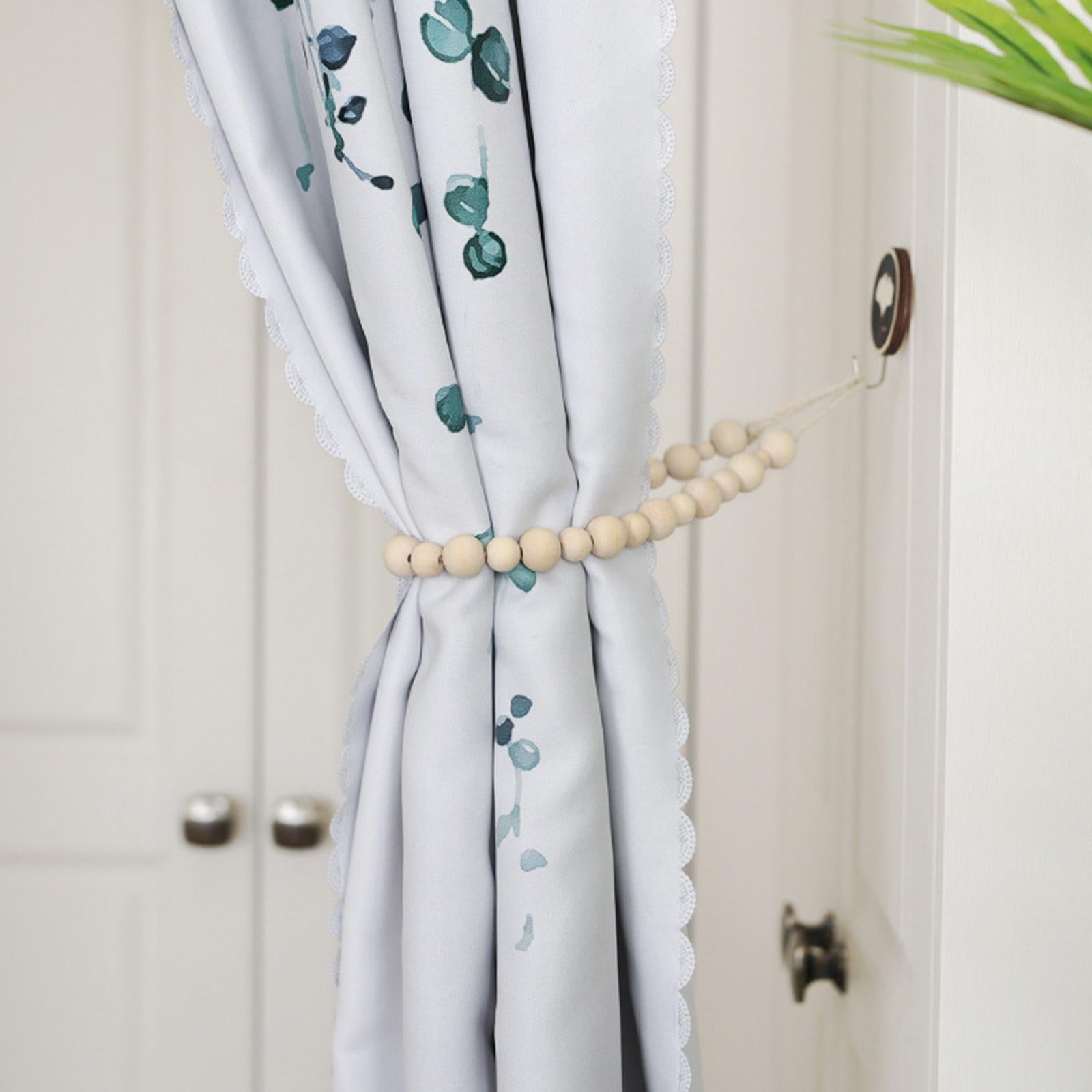 Curtain Tieback Natural Wood Bead Curtain Ties Window Treatment Syle2