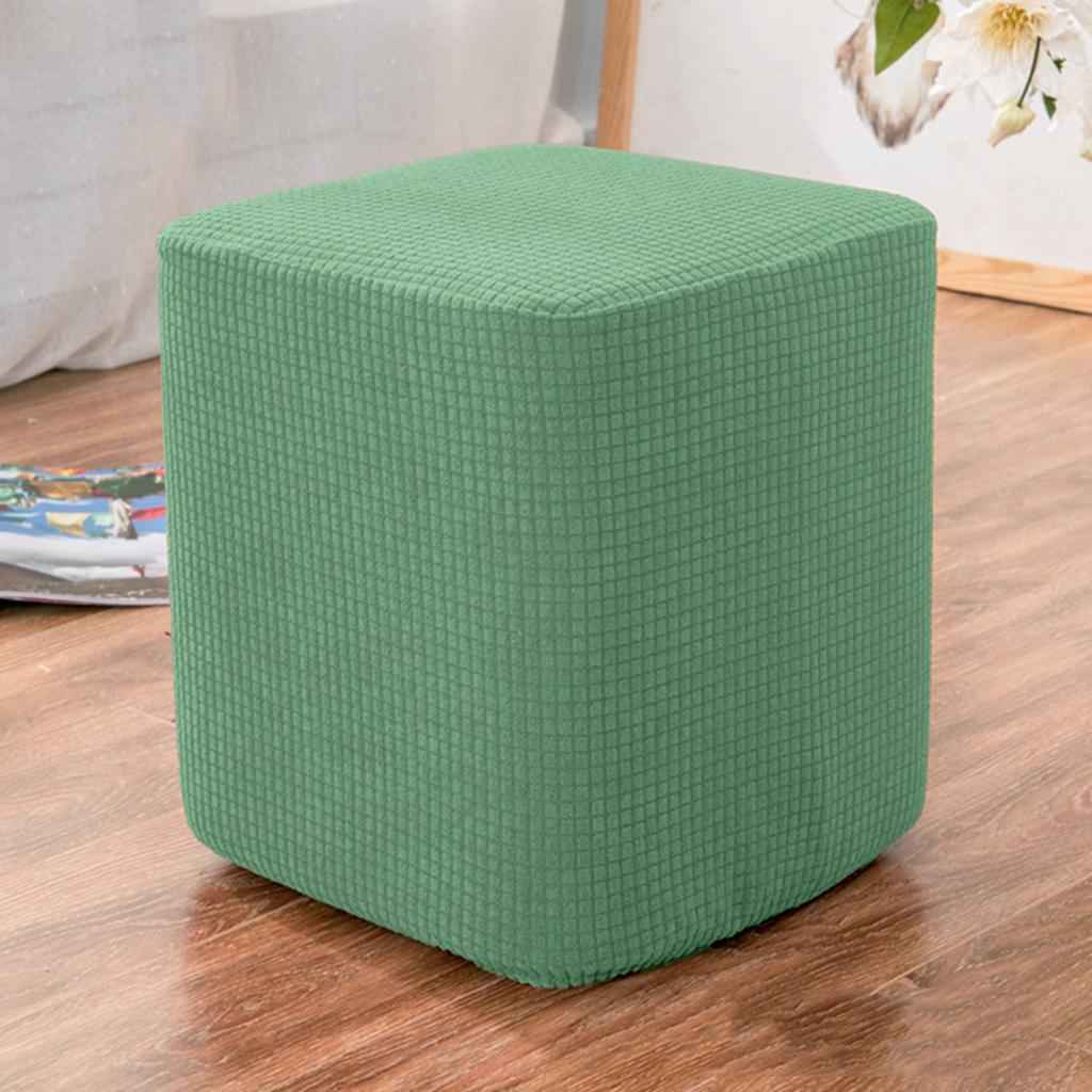 Square Foot Rest Ottoman Covers Decorative Footstool Slipcover Green