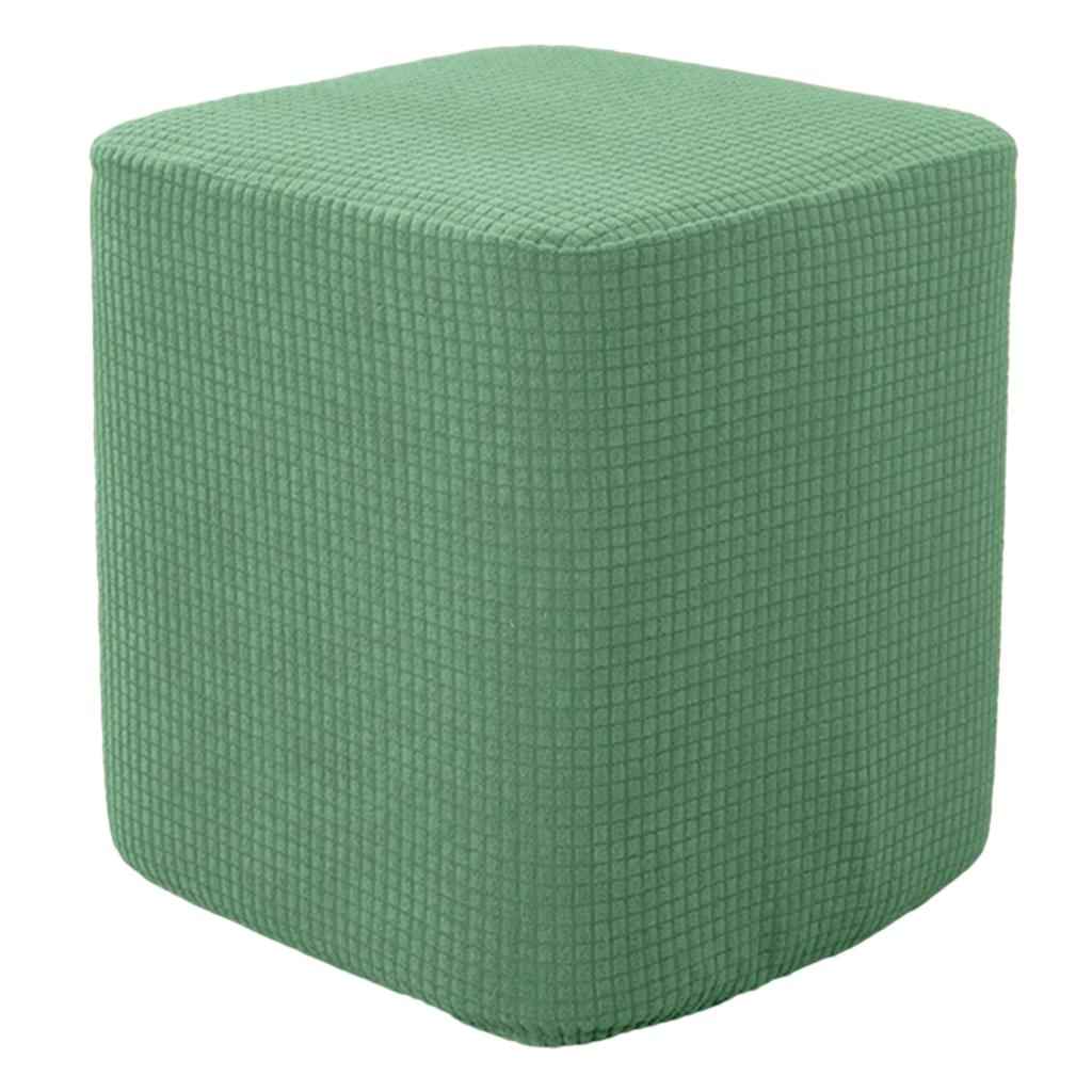 Square Foot Rest Ottoman Covers Decorative Footstool Slipcover Green